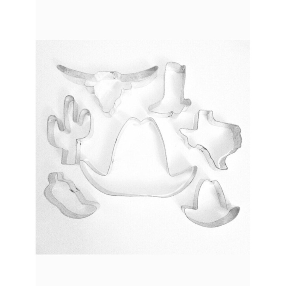 Western Cowboy Rodeo Texas Theme Vintage Cookie‎ Cutters (Set of 7)
